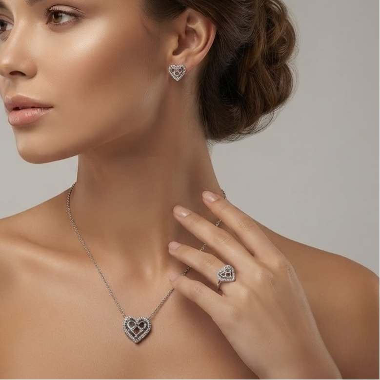 1.00 Ct. Heart design Jewelry Mounting Set in 14K Gold