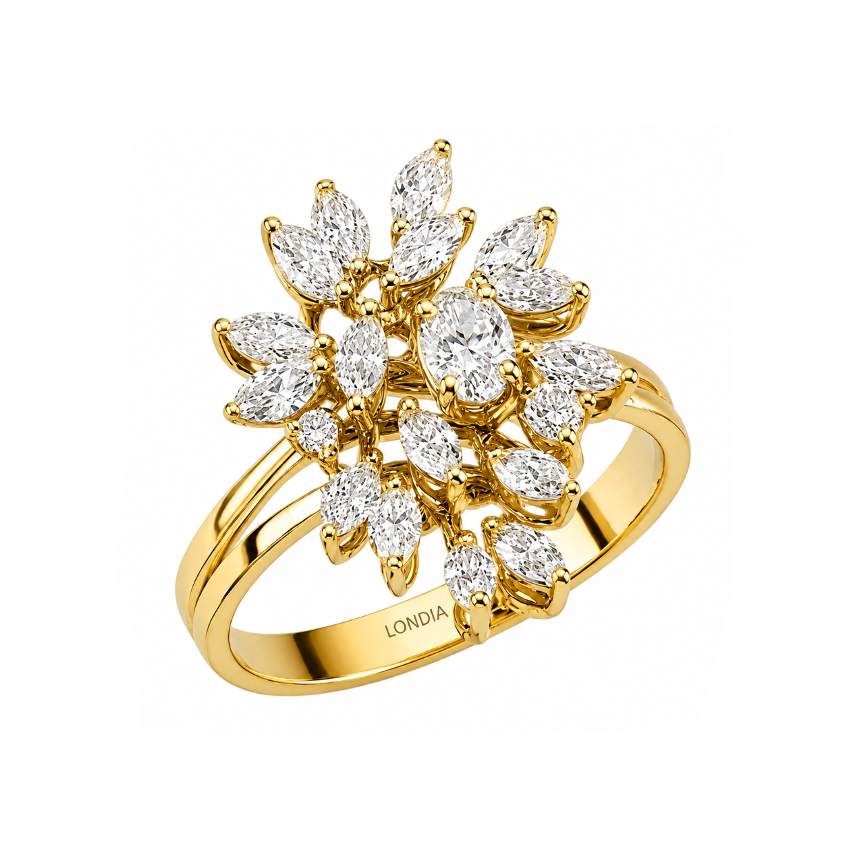 Natural Diamond Statement Design Ring 