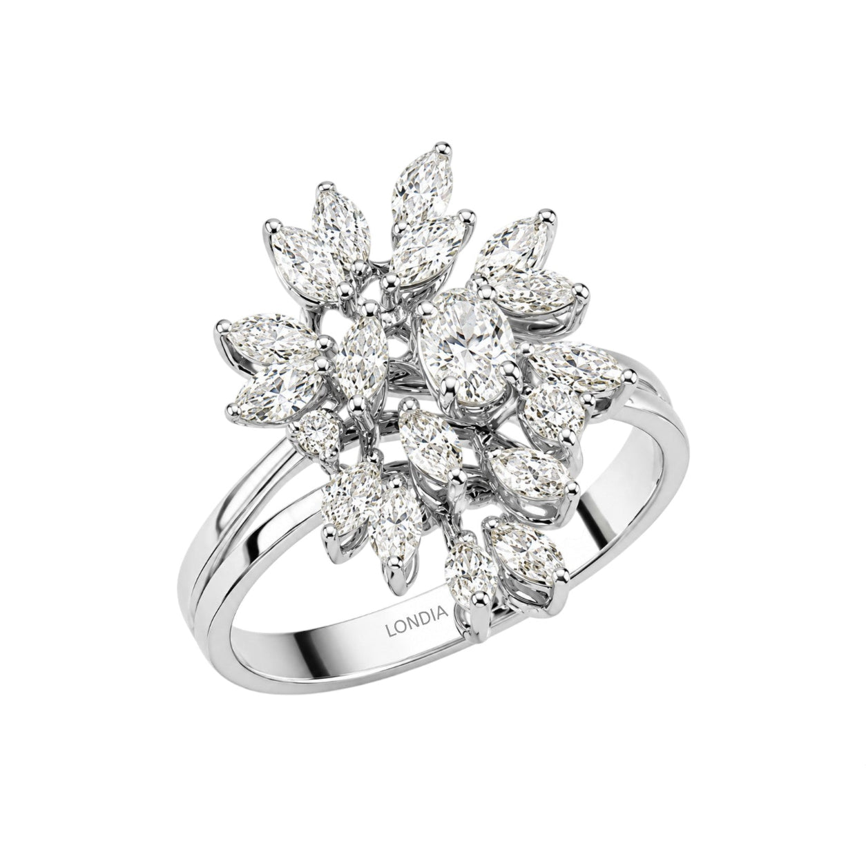 Natural Diamond Statement Design Ring 