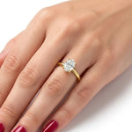 1.00 Ct. Natural Oval Diamond F Color HRD Certified Modern Solitaire Ring