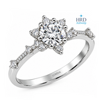 1.00 Carat F Color HRD Internationally Certified Lotus Solitaire Diamond Ring