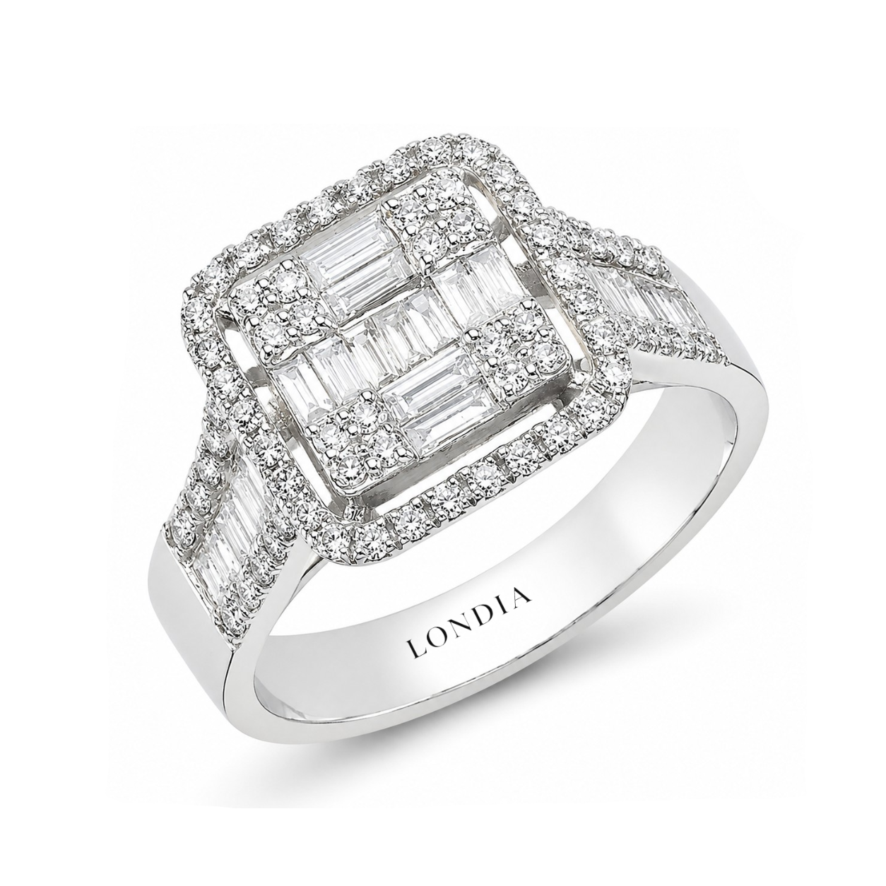 1.00 Carat Natural Diamond Baguette Design Diamond Ring | LONDIA