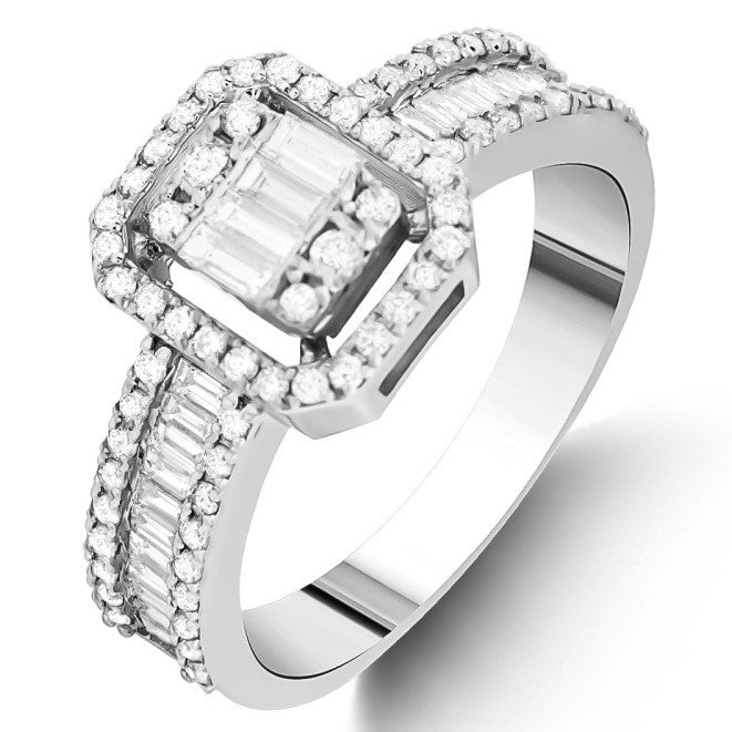 1.00 Carat Natural Diamond Baguette Stone Diamond Ring | LONDIA