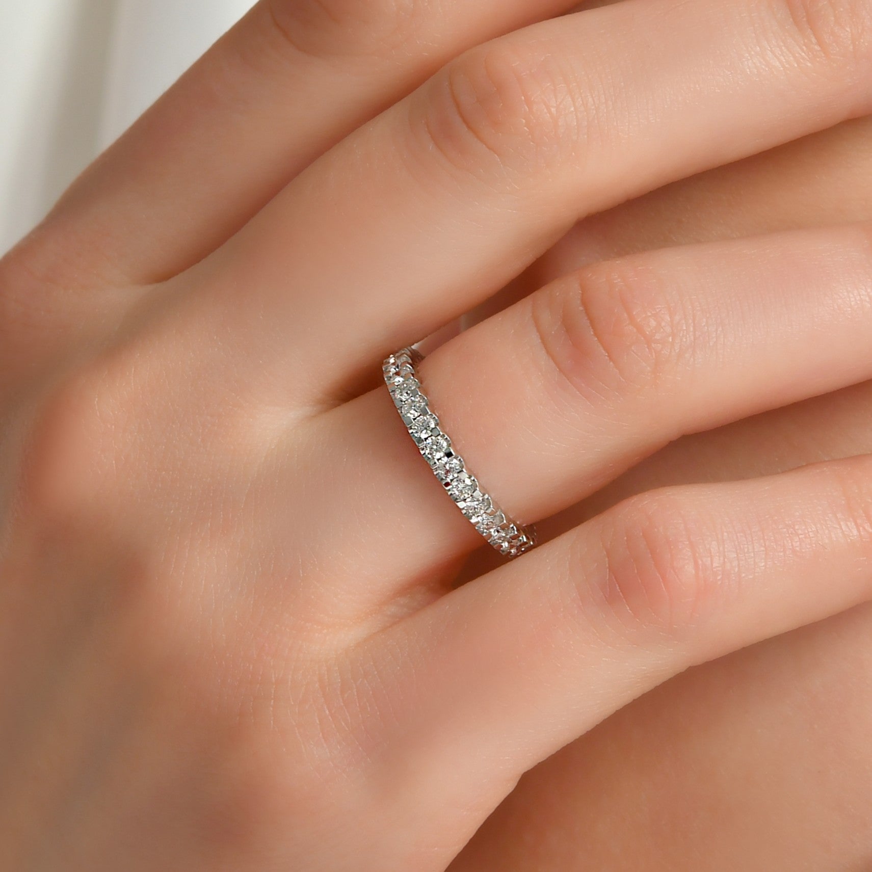 1.00 Ct. Diamond Full Eternity Band Ring in 14K Fine Gold