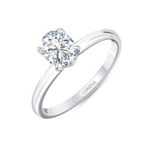 1.00 Ct. Natural Diamond Oval Solitaire ''Modern'' Ring in 14K Gold