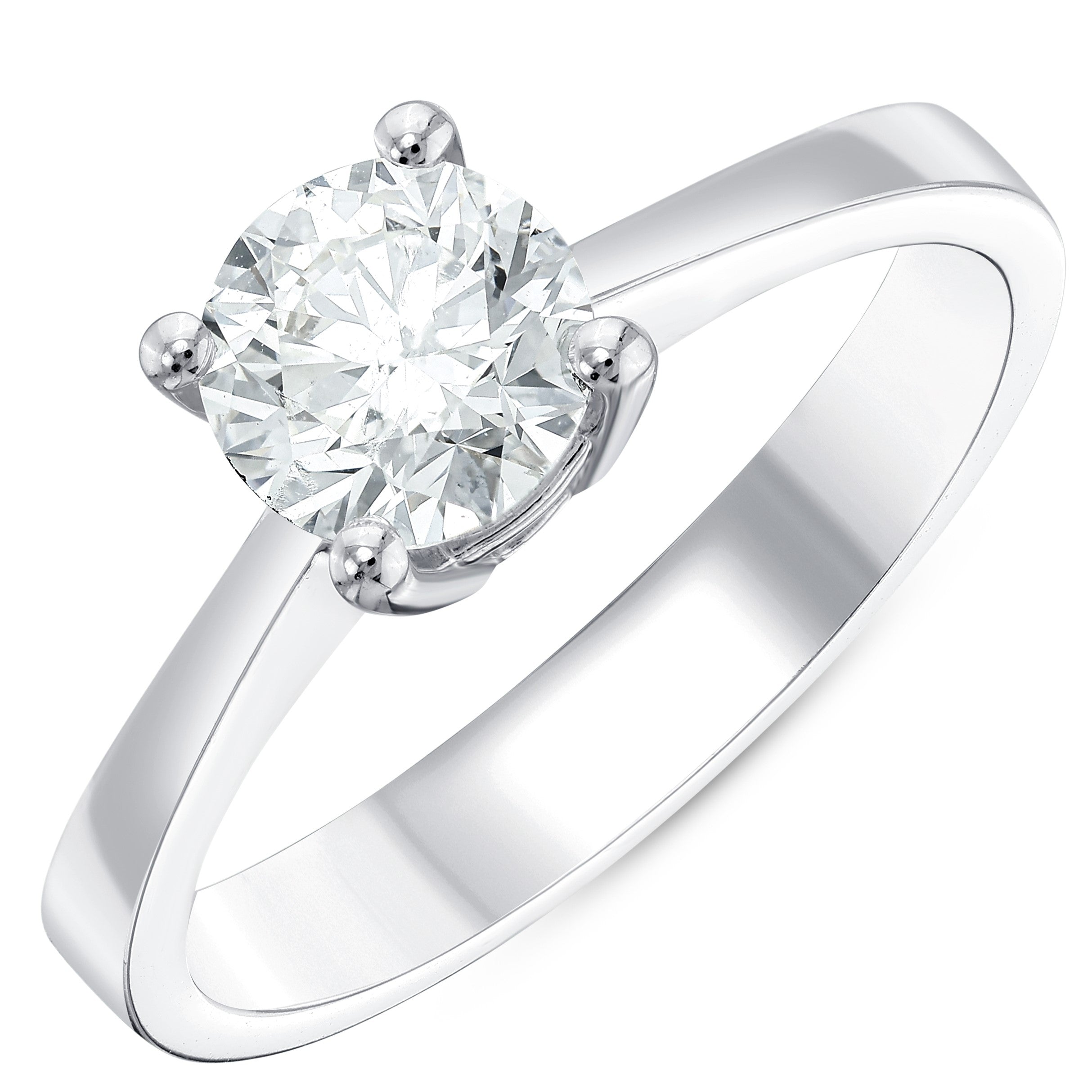 1.00 Ct. Natural Diamond Solitaire ''Classic'' Design Ring In 14K Gold
