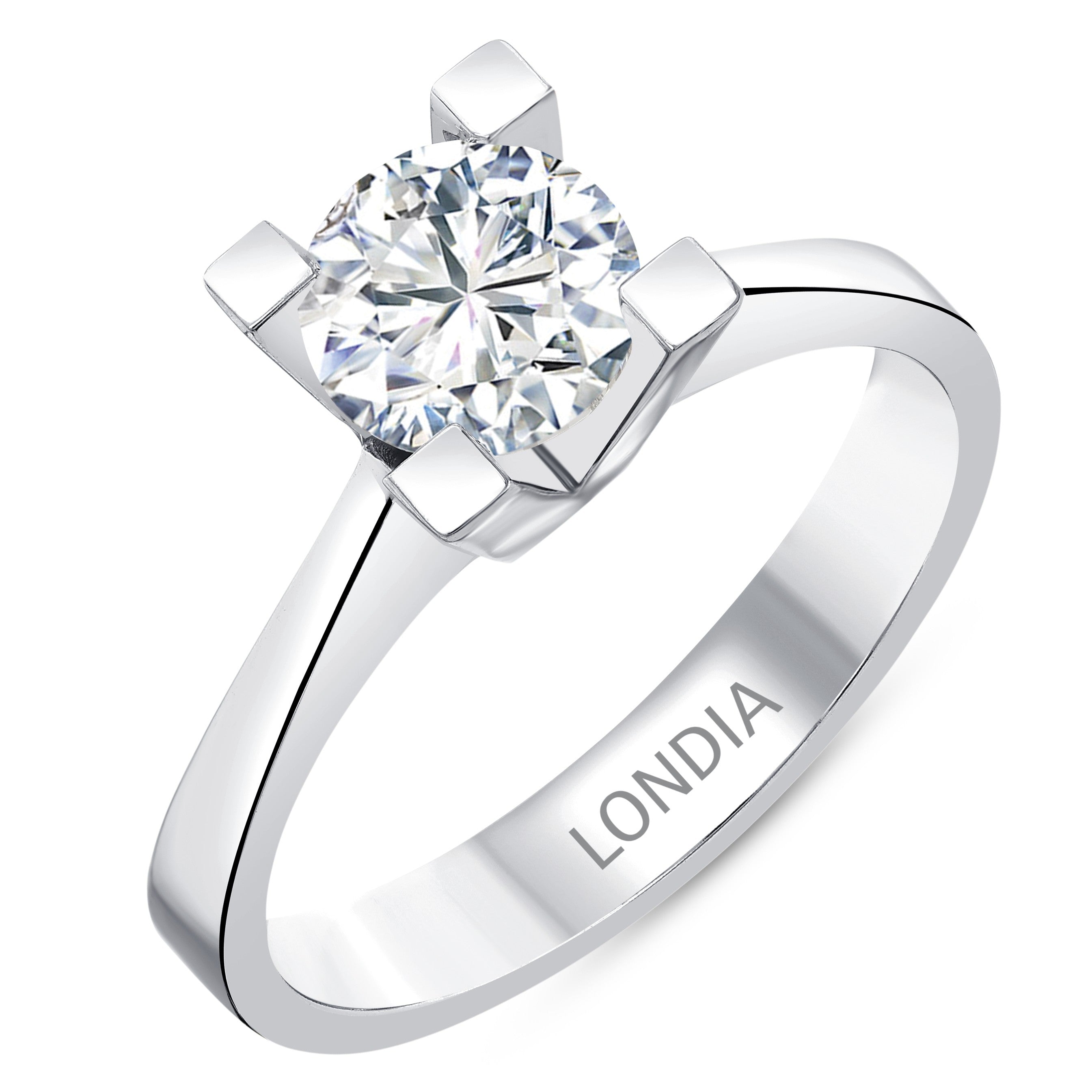 1.00 Ct. Natural Diamond Solitaire ''Valentine'' Ring in 14K Gold