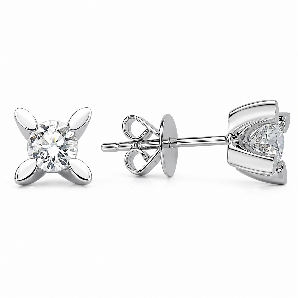 1.00 Ct Natural Diamond Londia Butterfly Design Solitaire Set in 18K Gold