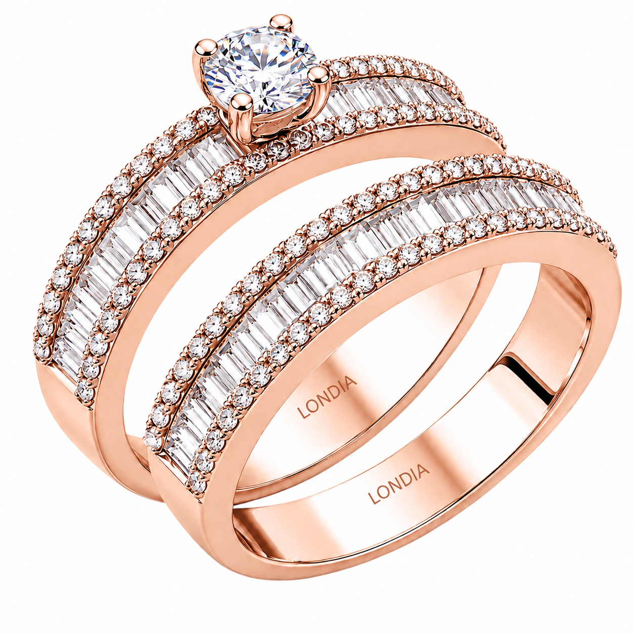 Natural Diamond Bridal Ring Set
