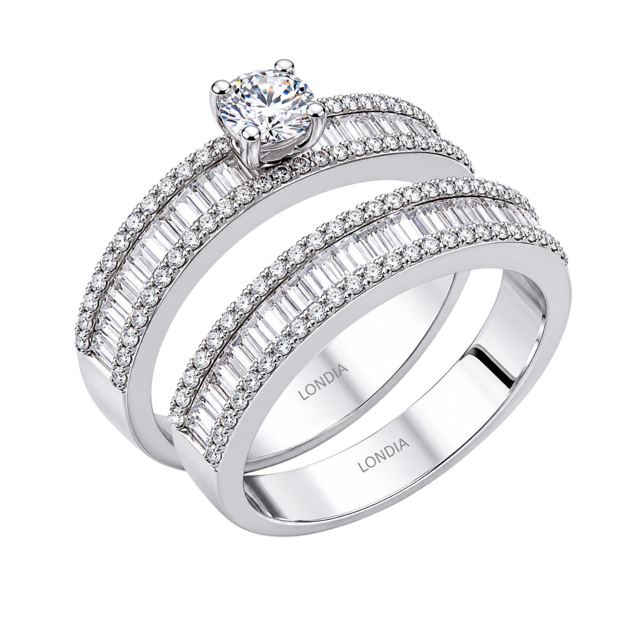 Natural Diamond Bridal Ring Set