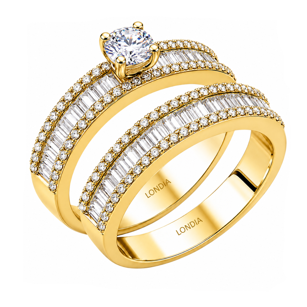 Natural Diamond Bridal Ring Set