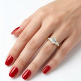 1.05 Ct. Natural Oval Diamond Side-Stone Ring, 18K Gold
