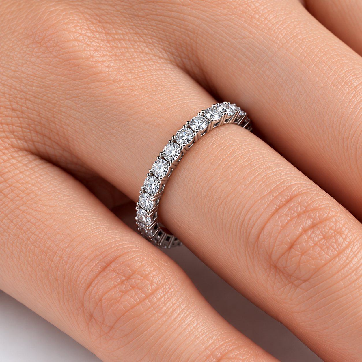 1.05 Carat E Color Natural Diamond Full Eternity Ring