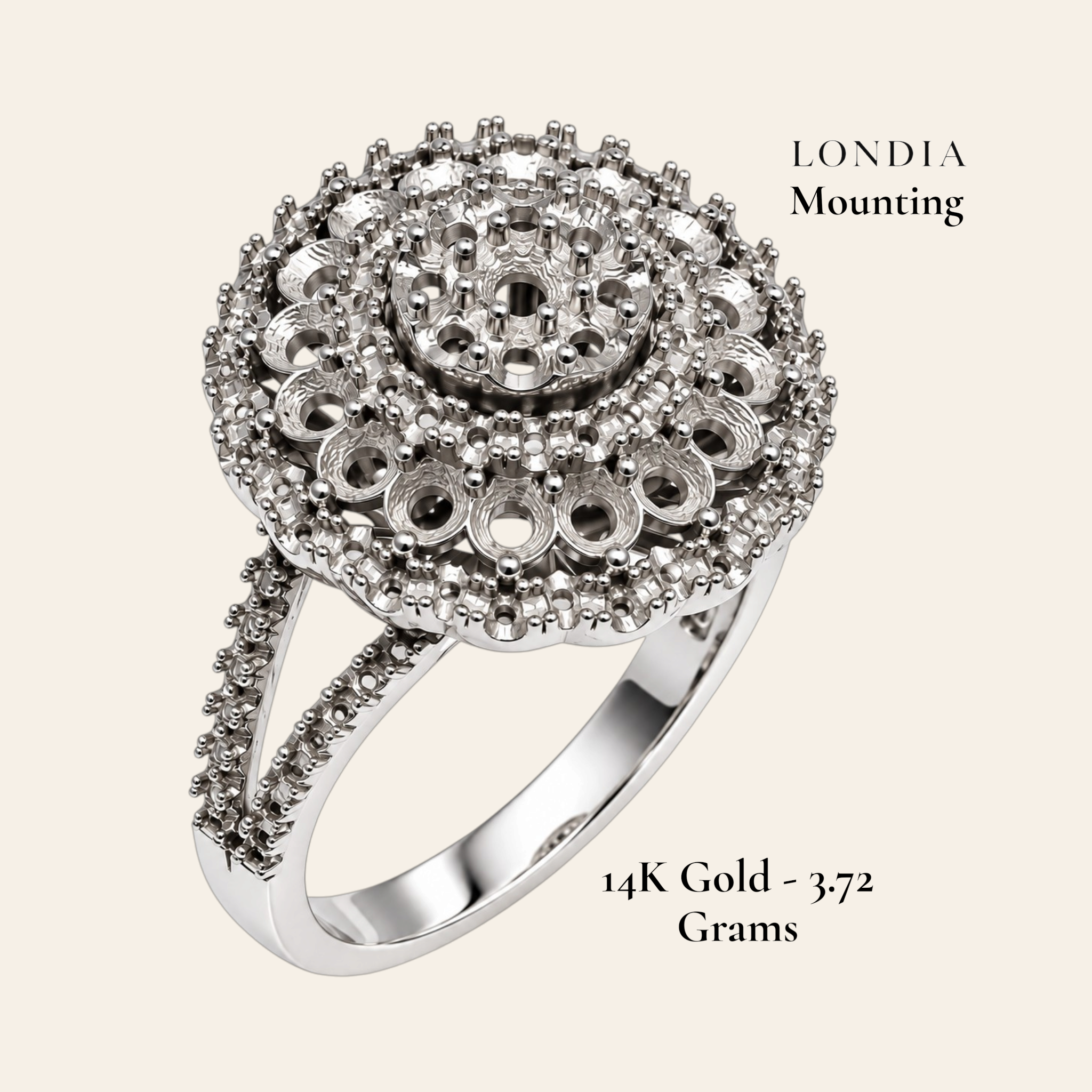 1.05 Ct. Coronet Ring Mounting 14K Gold