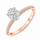 1.05 Ct. Natural Oval Diamond Side Stone Solitaire Ring