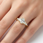 1.05 Ct. Natural Oval Diamond Solitaire Ring with Side Stones