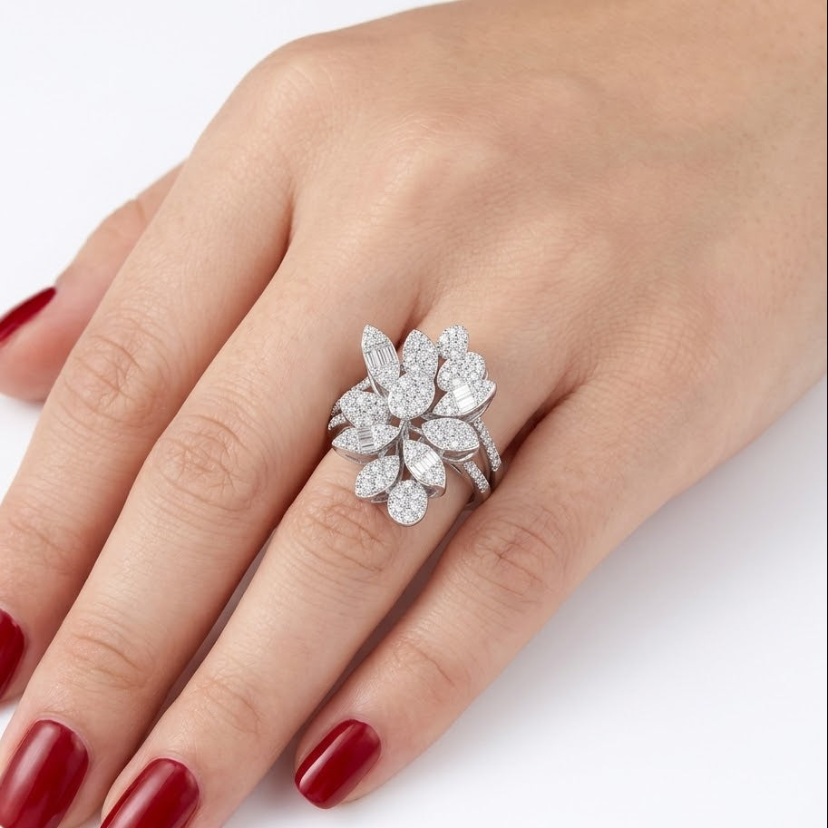 Natural Diamond Statement Design Ring