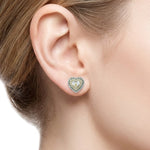 1.15 Ct. Natural Diamond Heart Design Earrings in 14K Gold