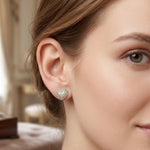 1.15 Ct. Natural Diamond Heart Design Earrings in 14K Gold