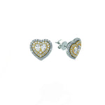 1.15 Ct. Natural Diamond Heart Design Earrings in 14K Gold