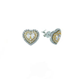 1.15 Ct. Natural Diamond Heart Design Earrings in 14K Gold