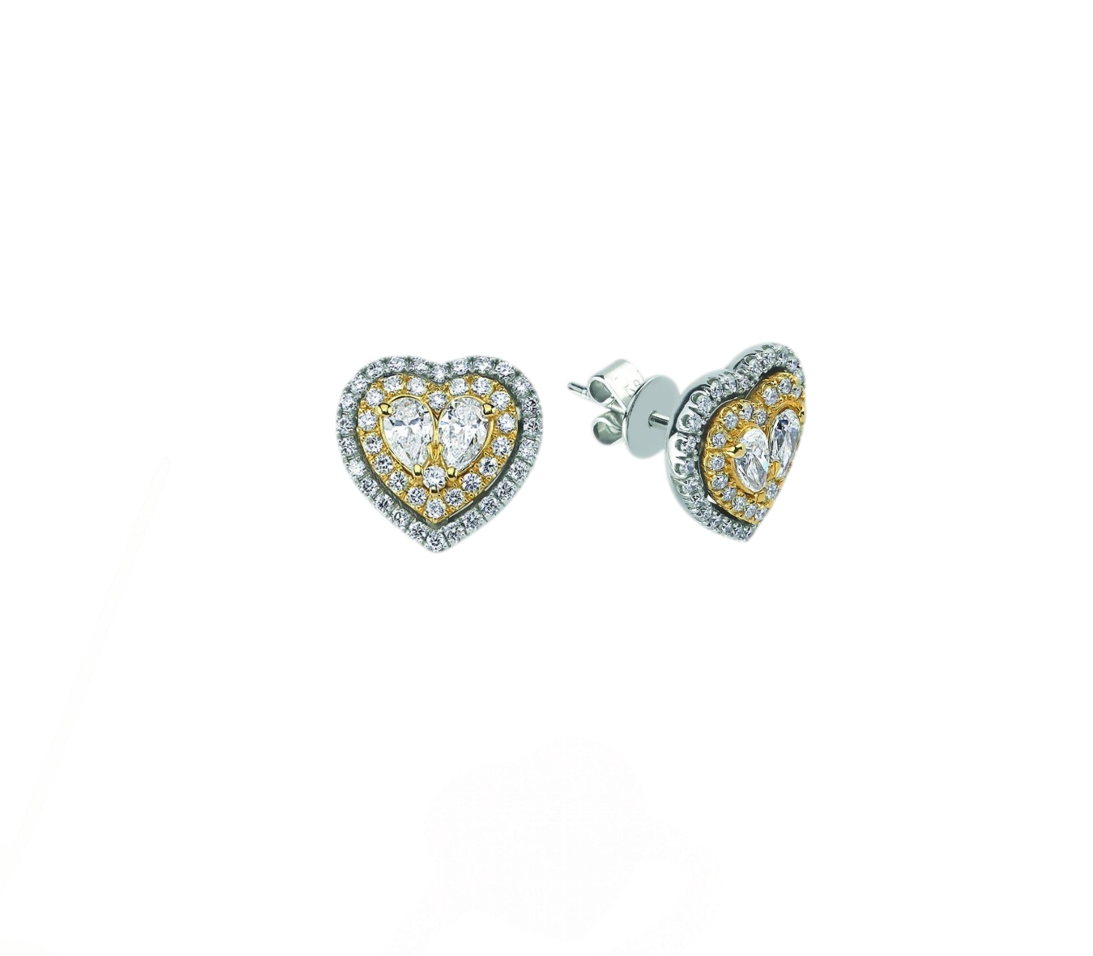 1.15 Ct. Natural Diamond Heart Design Earrings in 14K Gold