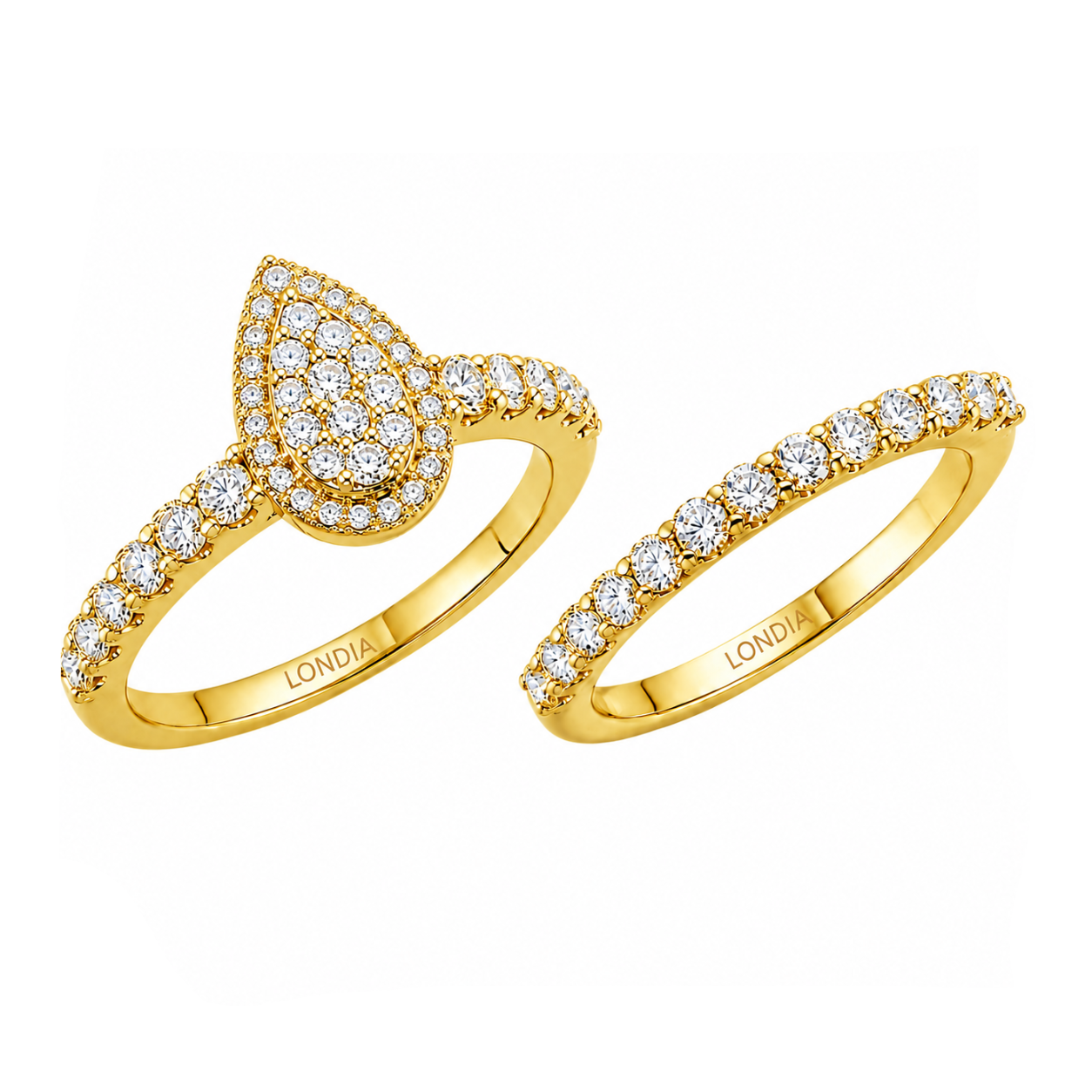 1.15 Ct. Natural Diamond Wedding Ring Set | LONDIA
