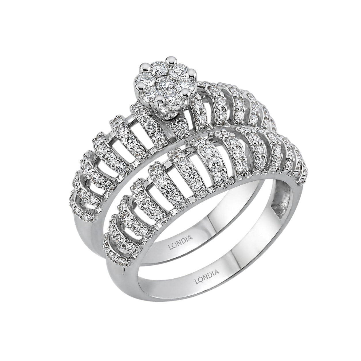 Natural Diamond Wedding Ring Set