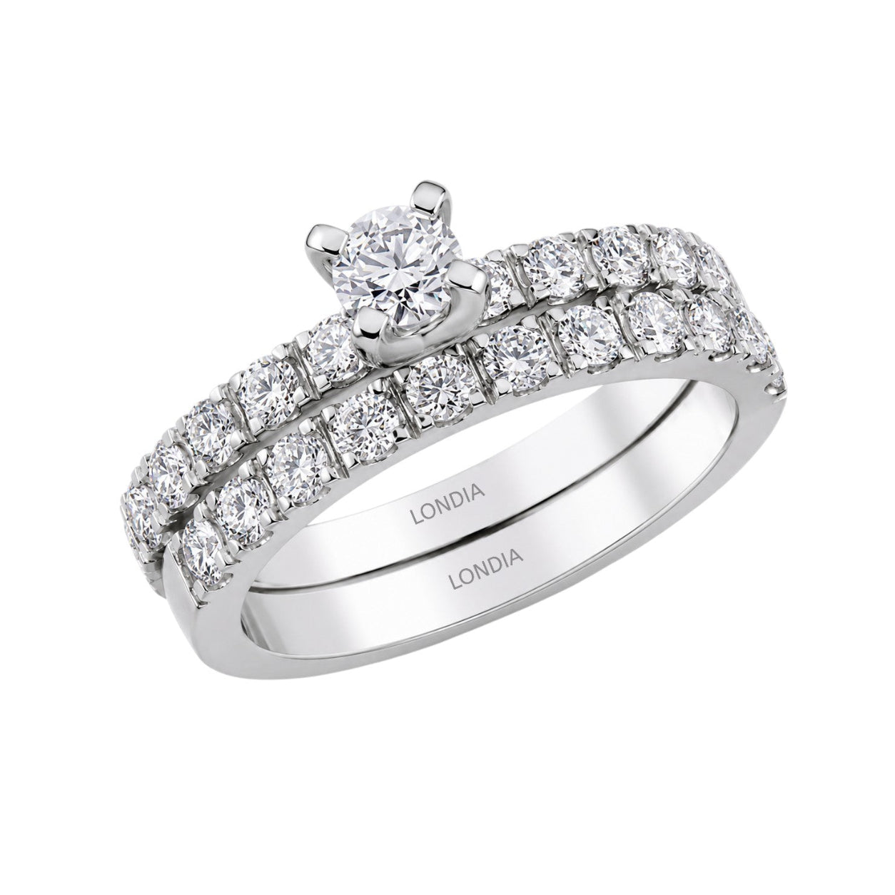 Natural Diamond Wedding Ring Set