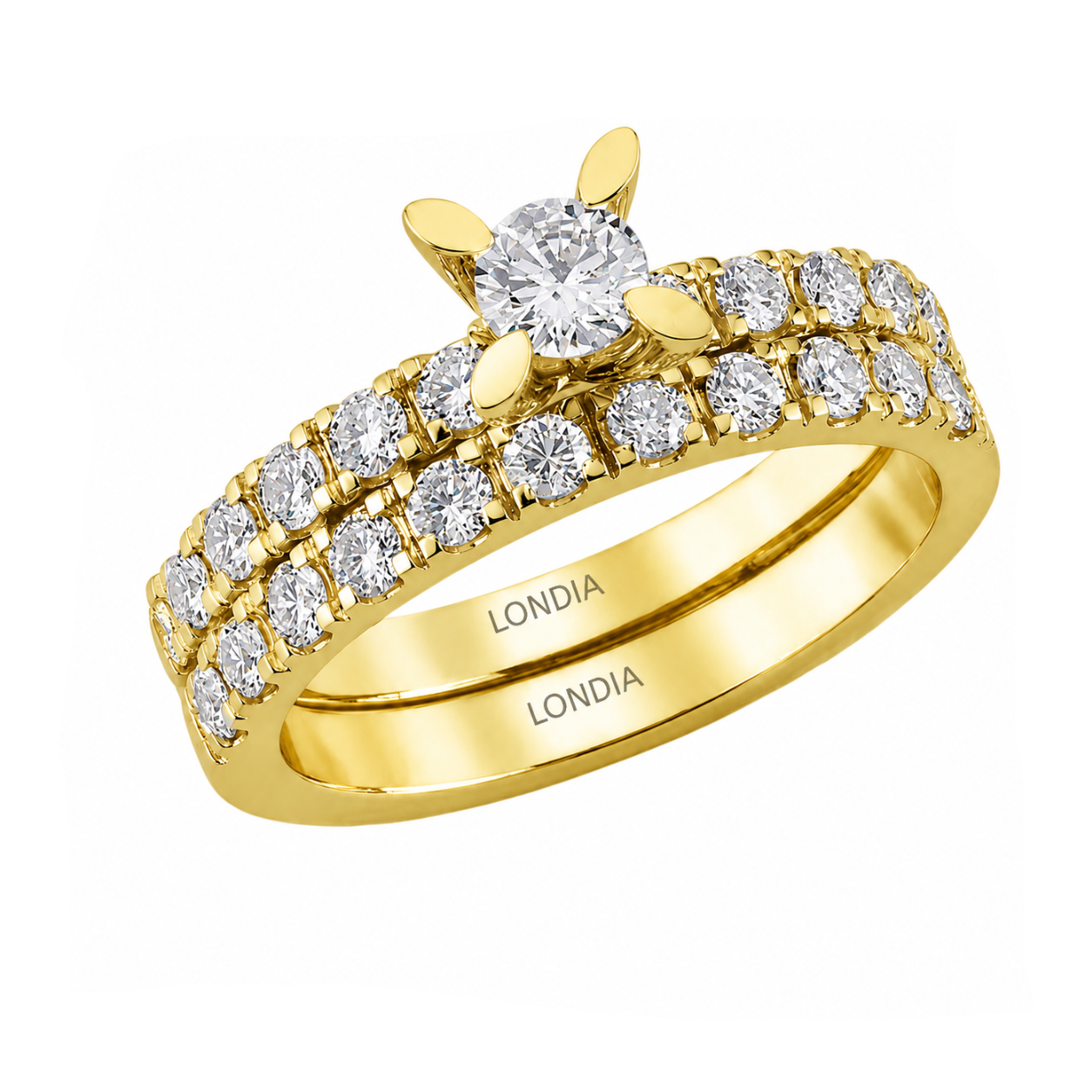 Natural Diamond Wedding Ring Set