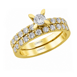 Natural Diamond Wedding Ring Set