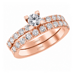 Natural Diamond Wedding Ring Set