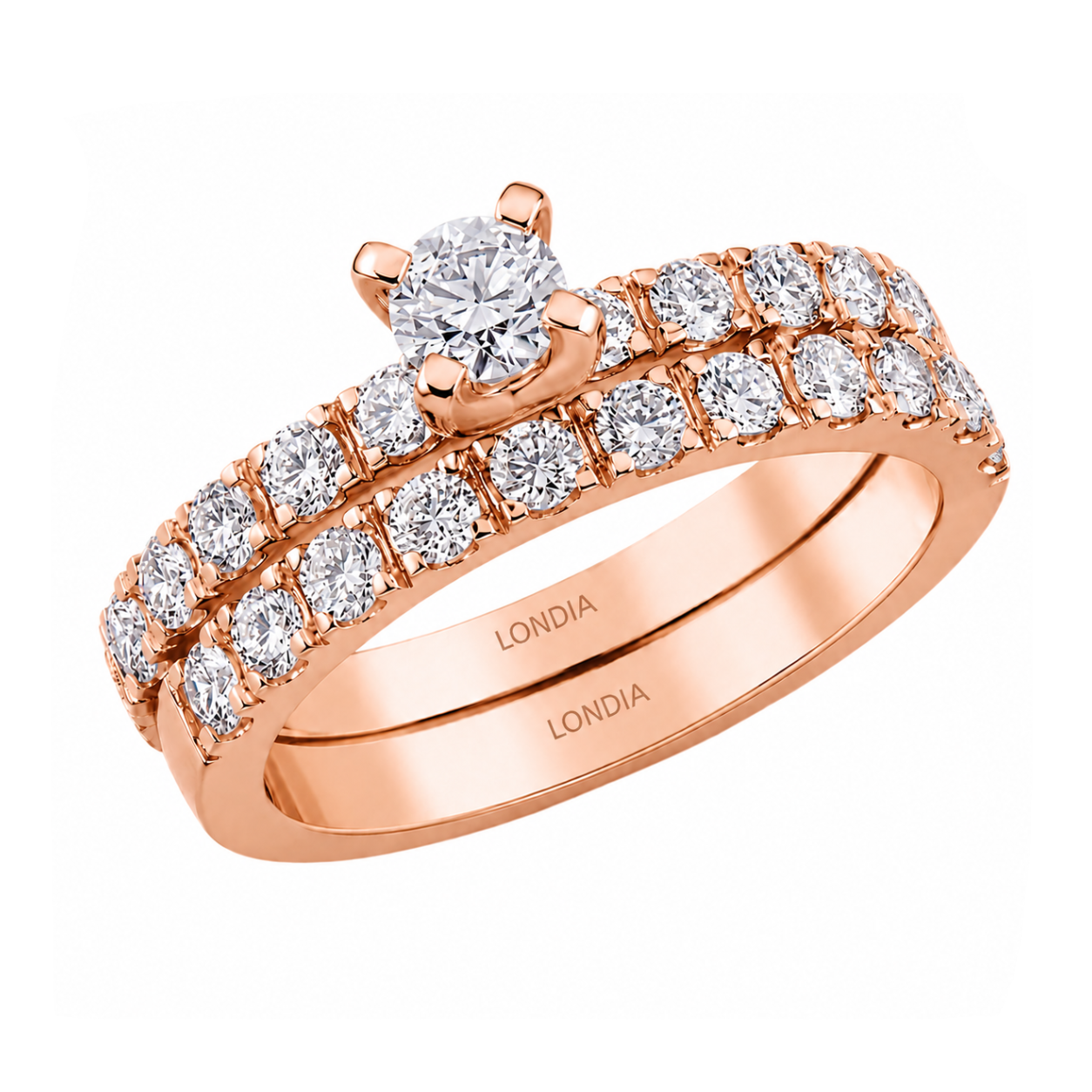 Natural Diamond Wedding Ring Set