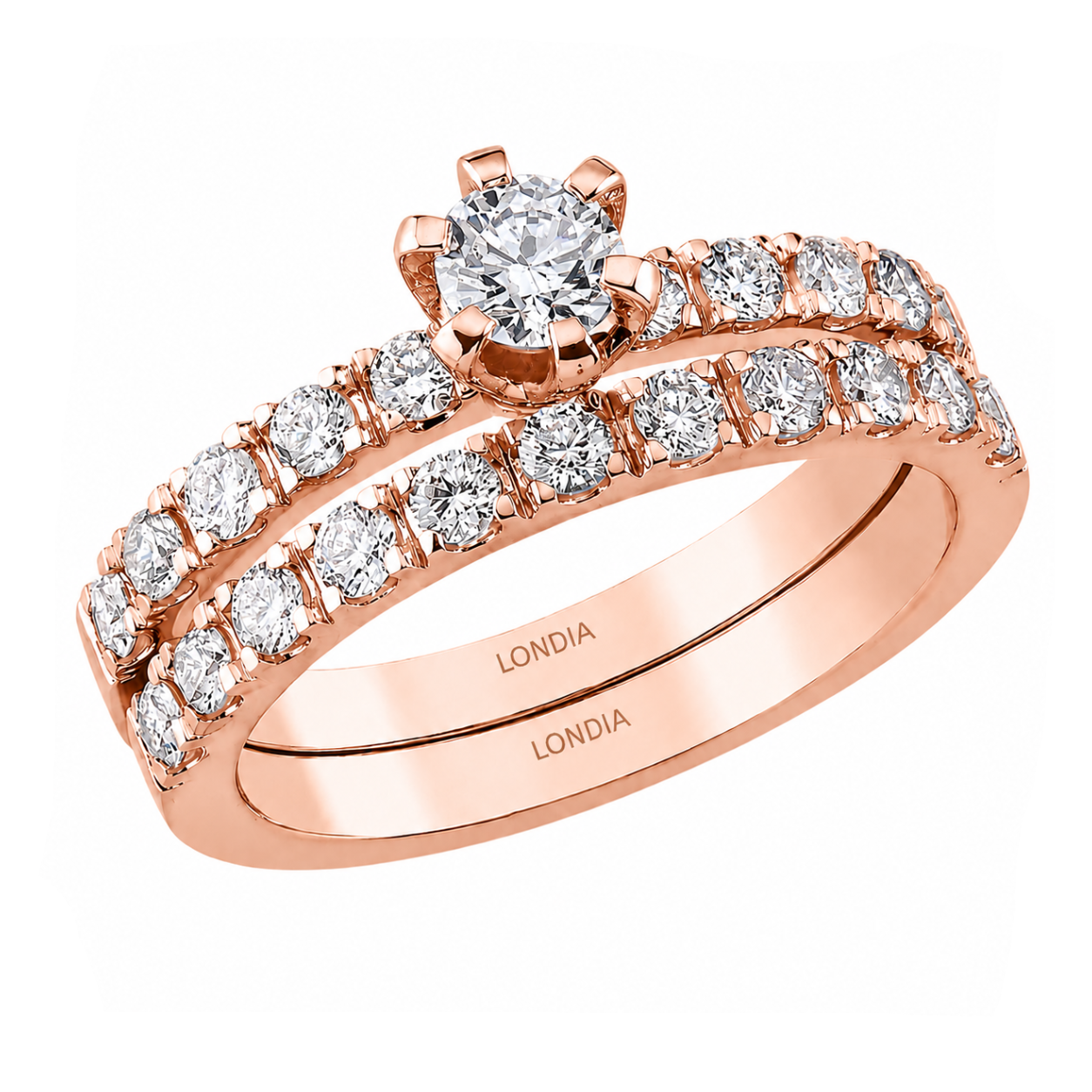 Natural Diamond Wedding Ring Set