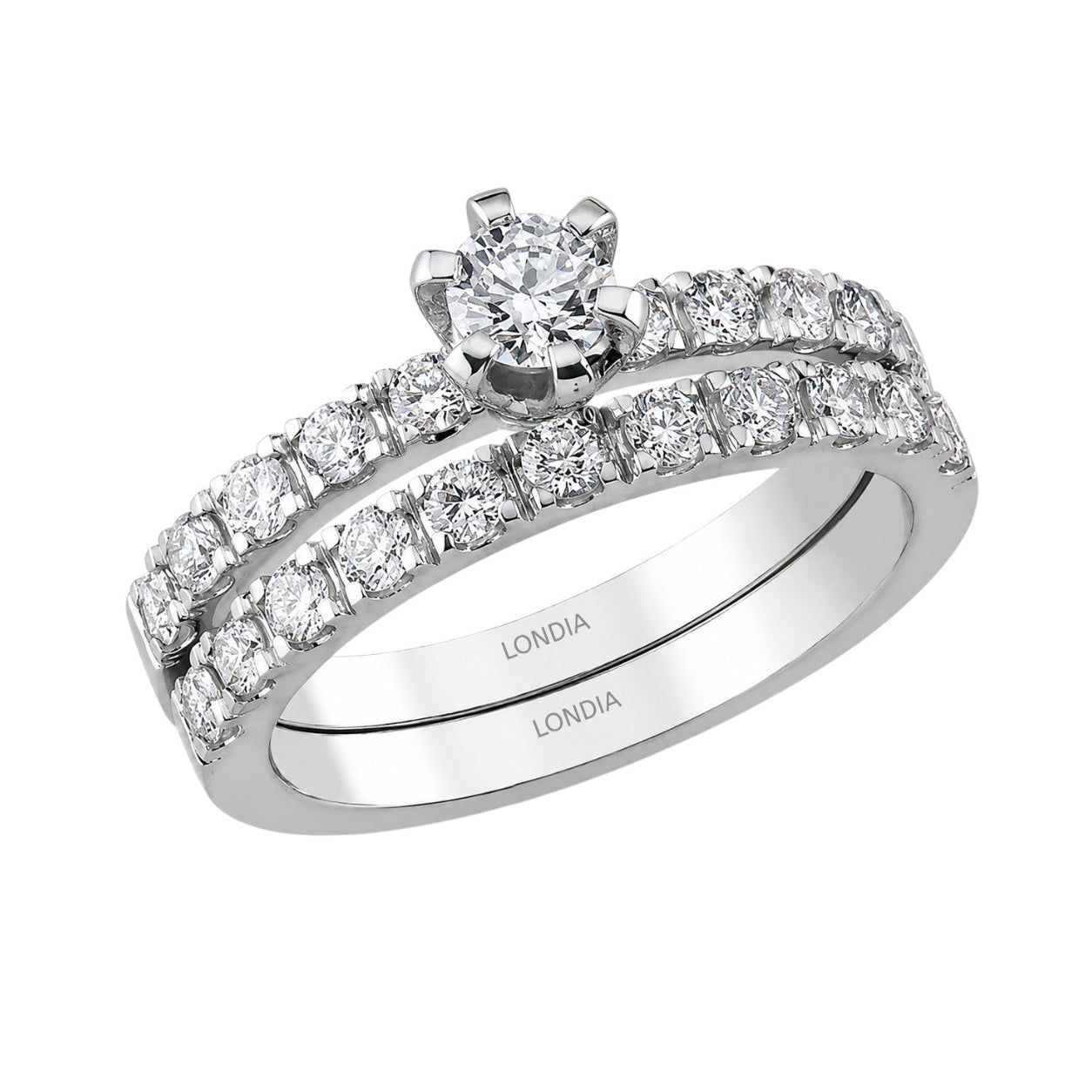 Natural Diamond Wedding Ring Set