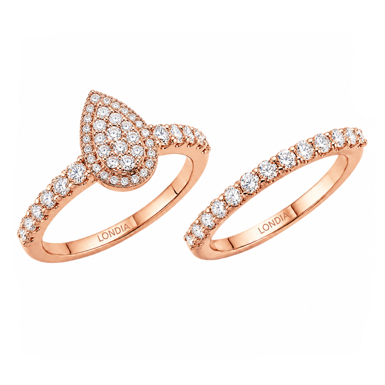 1.15 Ct. Natural Diamond Wedding Ring Set | LONDIA