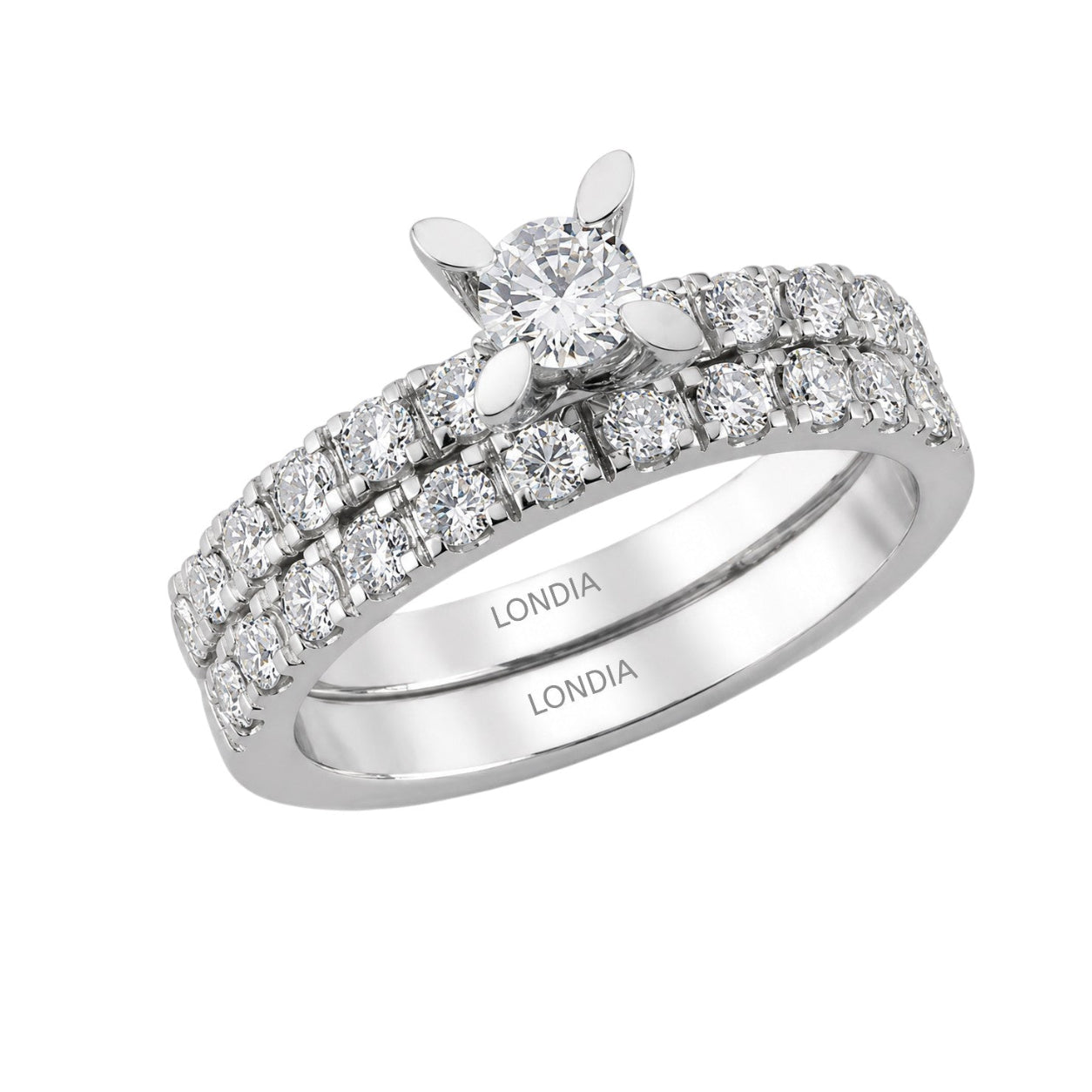 Natural Diamond Wedding Ring Set