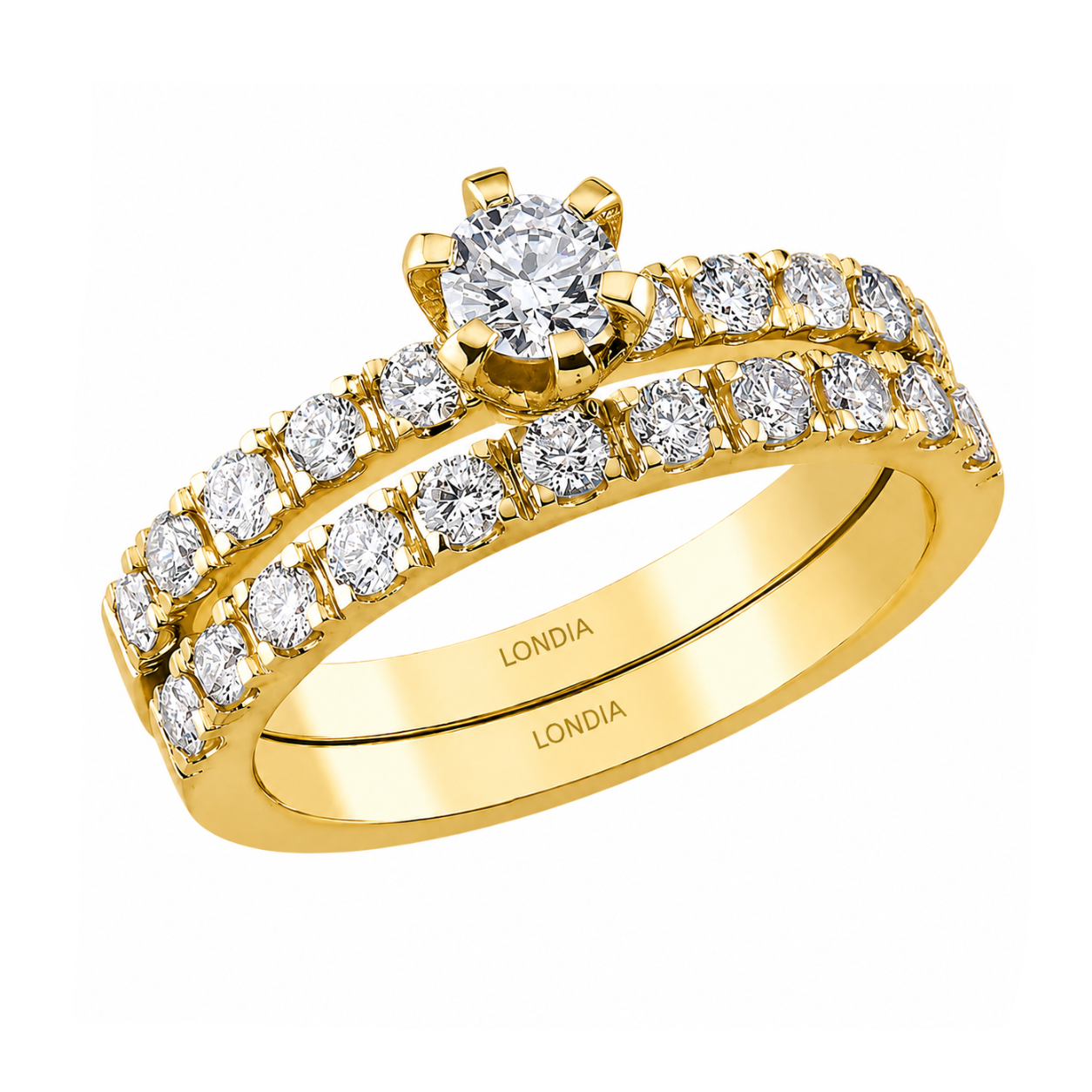 Natural Diamond Wedding Ring Set
