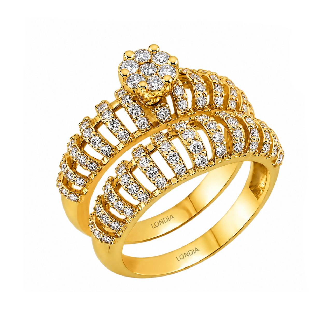 Natural Diamond Wedding Ring Set