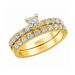 Natural Diamond Wedding Ring Set