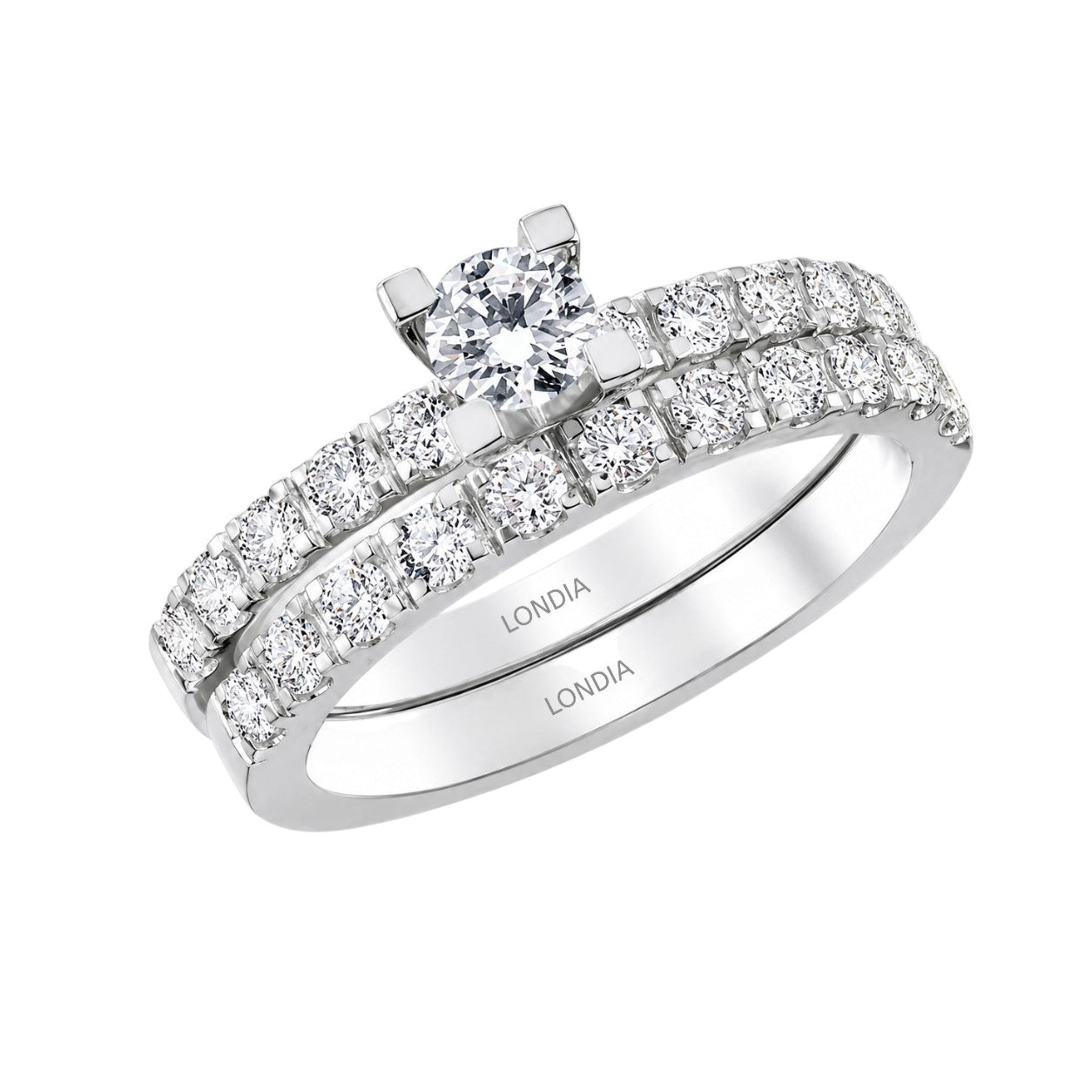 Natural Diamond Wedding Ring Set