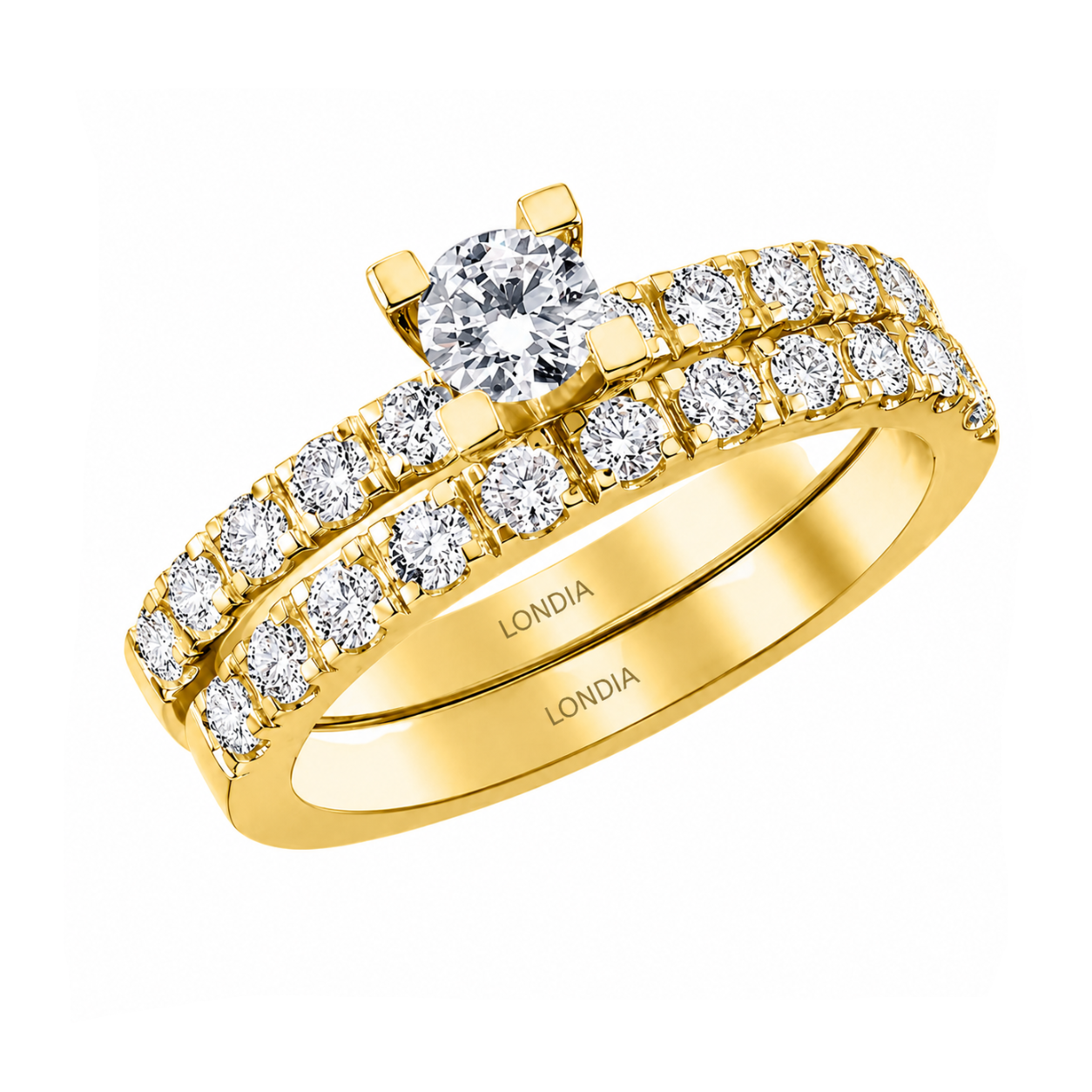 Natural Diamond Wedding Ring Set