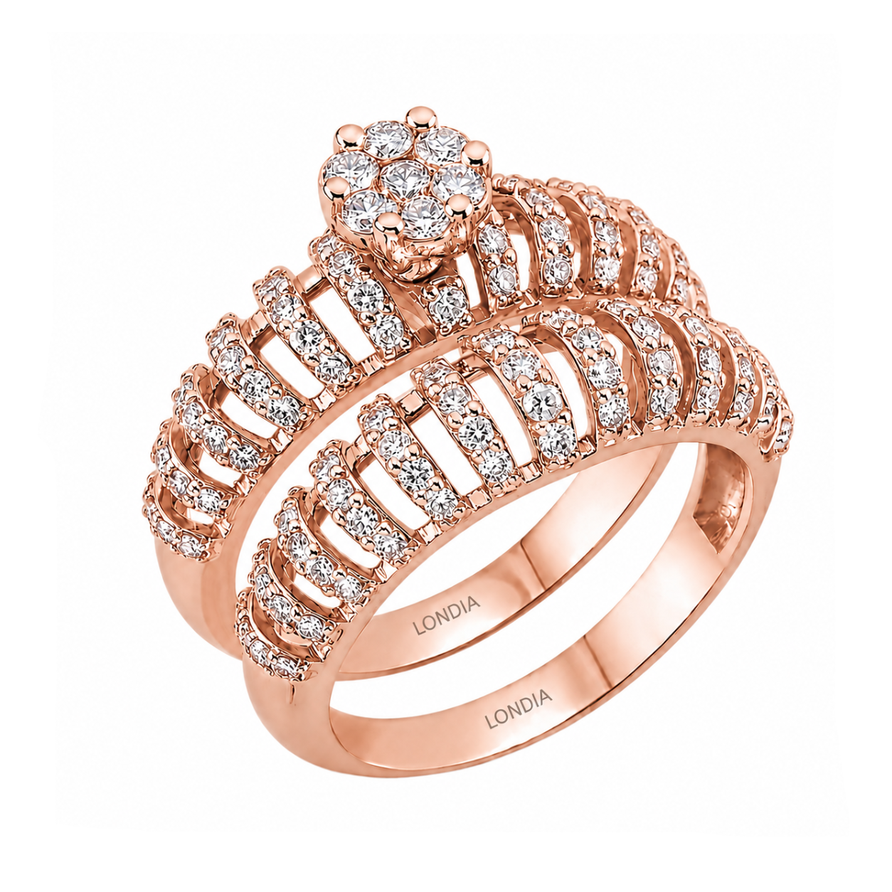 Natural Diamond Wedding Ring Set