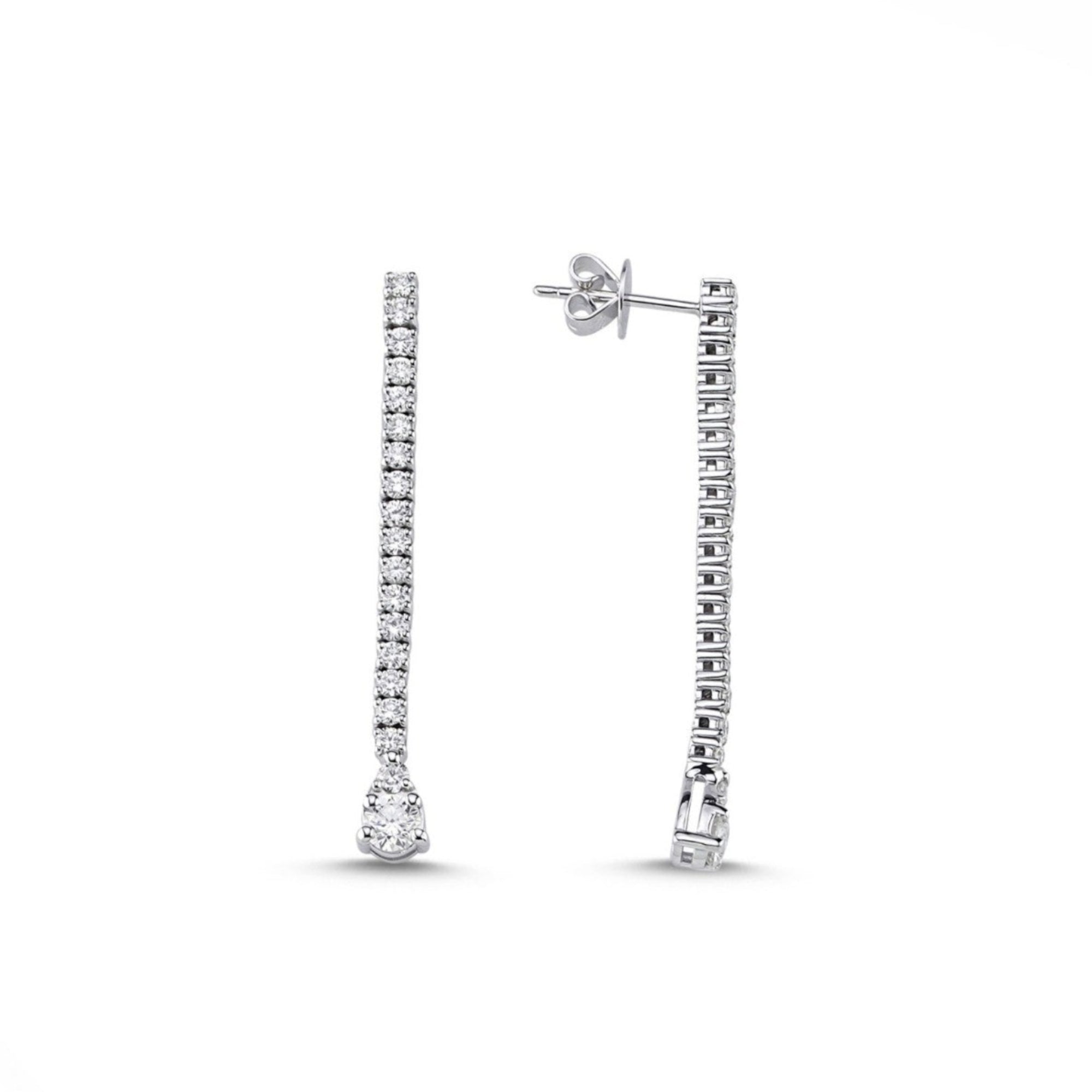 1.15 Ct Diamond Londia Aura Line Design Earrings