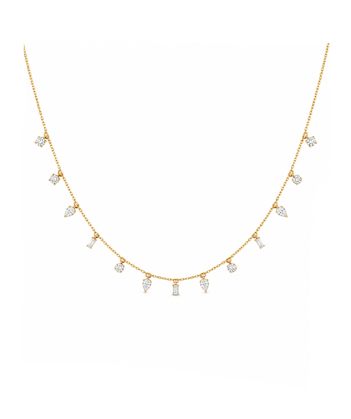 1.20 Carat Dancing Diamond Design Necklace in 14K Solid Gold