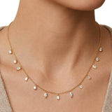 1.20 Carat Dancing Diamond Design Necklace in 14K Solid Gold