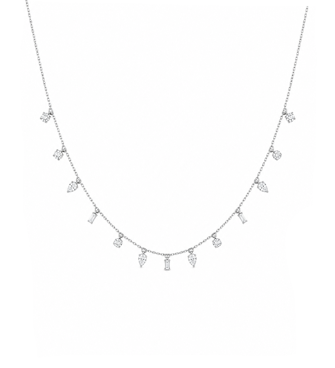 1.20 Carat Dancing Diamond Design Necklace in 14K Solid Gold