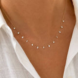 1.20 Carat Dancing Diamond Design Necklace in 14K Solid Gold