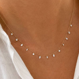 1.20 Carat Dancing Diamond Design Necklace in 14K Solid Gold