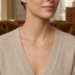 1.20 Carat Dancing Diamond Design Necklace in 14K Solid Gold